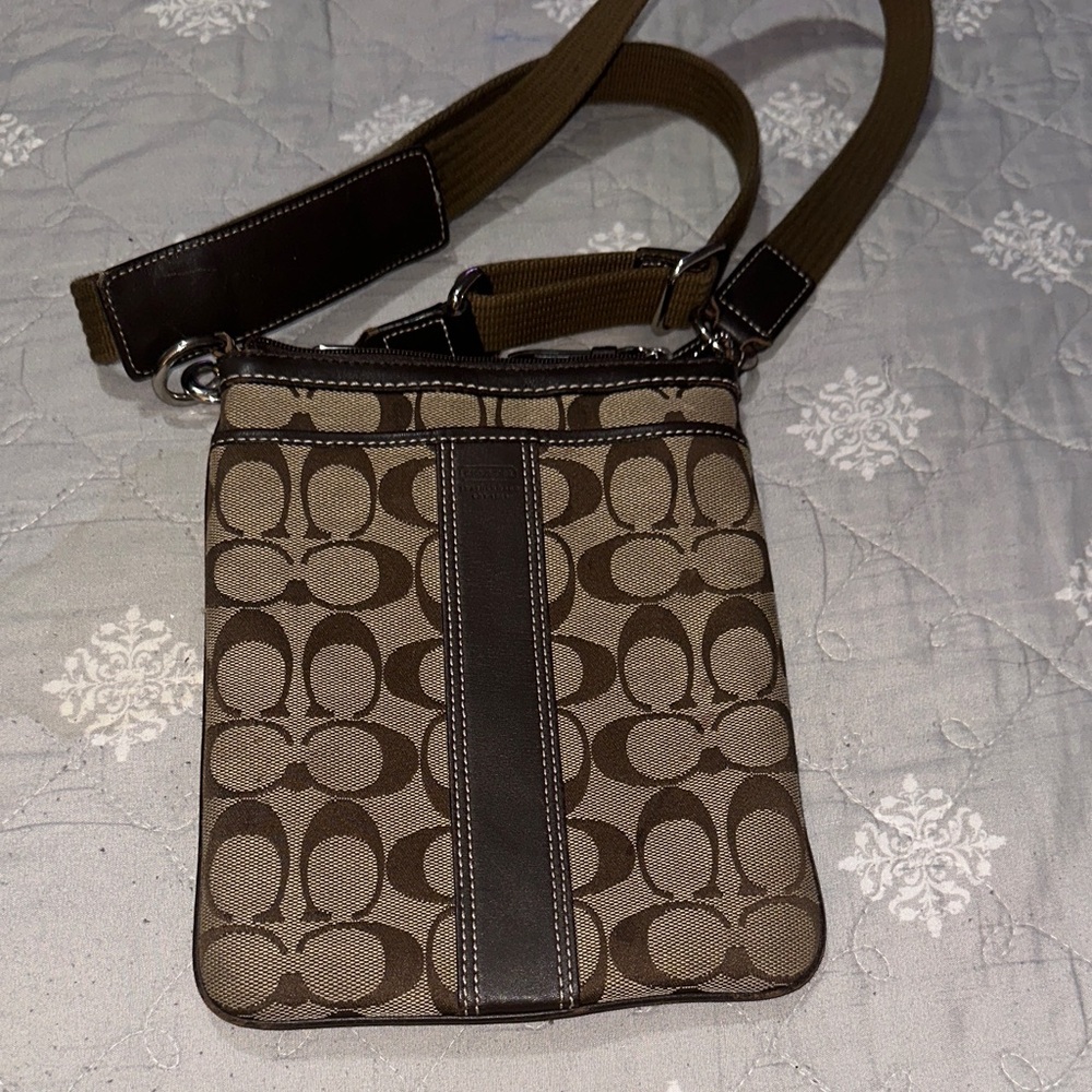 Coach Tan and Brown Men's Messenger Bag